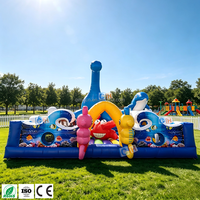 Grande aire de jeux gonflable sur le thème du monde marin, parc de jeux gonflables d'animaux marins, aire de jeux gonflable commerciale en plein air