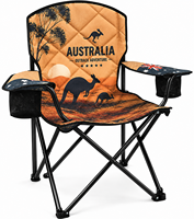 Chaise de camping pliante rembourrée surdimensionnée NBT moderne, cadre en acier allié, matelassage premium, portable pour voiture, camping, pêche, et événements en plein air