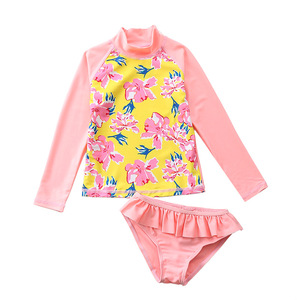 Traje de Baño de Dos Piezas para Niñas, Top sin Mangas y Pantalones Cortos, Estampado de Flamencos y Piñas, Ropa de Playa Infantil 2021 - Product Image 5