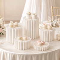 Ensemble de supports pliants pour table à desserts, présentoir à gâteaux blanc, fournitures de décoration pour mariages et événements