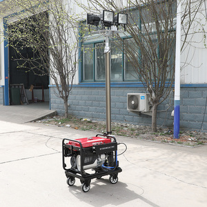 Miễn phí vận chuyển tháp ánh sáng máy phát điện diesel Dễ dàng cài đặt điện thoại di động Trailer đêm làm việc năng lượng mặt trời tháp ánh sáng - Product Image 5
