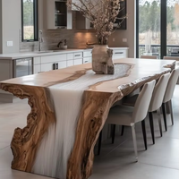 I Well Beauty Protection de l'environnement personnalisé intérieur haute transparence bois de noyer thé océan résine époxy rivière Table à manger