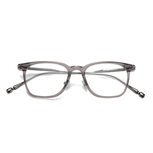 2024 Silver Gradient Eyeglasses with Multi-Color Geometric Transparent <strong>Blue</strong> Green Lens Pure <strong>Titanium</strong> and Acetate Frame