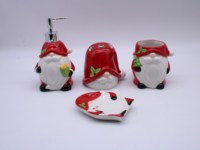 Décoration de Noël pour la salle de bain à la maison, hôtel, ensemble de lavage de salle de bain en céramique, distributeur de savon Père Noël