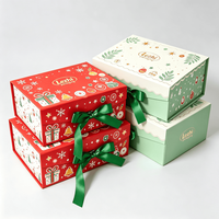 Individuell Bedruckte Weihnachts-Geschenkbox mit Satinband-Schleifenverschluss für Feiertage Einzelhandelsgeschäfte Großhandel Großabnehmer
