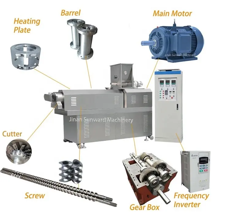 Soja-eiwit Concentraat Machine Geweven Groente Soja Eiwit Making Machine Vegetarische Soja Eiwit Nugget Machine