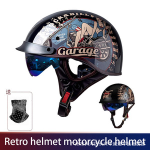 Casco de Motocicleta Abierto, Ligero, Estilo Cruiser Harley, para Scooter Eléctrico, Unisex, Vintage - Product Image 3