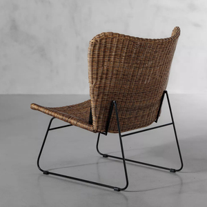 Ajunion เก้าอี้หวายสานหรูหราเป็นครั้งคราวเก้าอี้สวนเก้าอี้พักผ่อนขี้เกียจเก้าอี้เลานจ์สำหรับระเบียงสวนกลางแจ้ง - Product Image 2