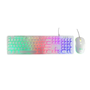 Langlebige USB-verdrahtete Computer-Peripherie geräte angepasste Gaming-Tastatur-Maus-Combo-KMC-103RL mit RGB-Hintergrund beleuchtung