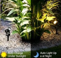 Nouveaux projecteurs solaires transfrontaliers pour pelouse ; Lampes LED d'extérieur quatre-en-un haute luminosité pour cour ; Éclairage paysager RGB pour arbres IP65