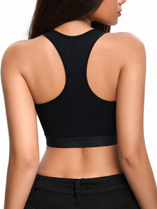Oferta Especial: Bralette de Malla <span class=keywords><strong>con</strong></span> Espalda Estilizada, Transparente, Acanalado, <span class=keywords><strong>con</strong></span> Diseño de Diamantes, Top Corto, Camisola Sexy <span class=keywords><strong>con</strong></span> Escote en V Profundo, <span class=keywords><strong>Sujetador</strong></span> tipo Camiseta para Mujer - Product Image 2