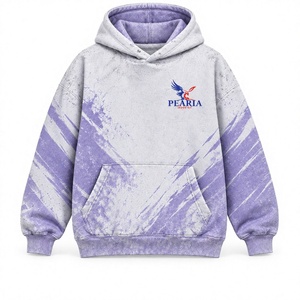 Sweat-shirt à capuche unisexe pour adultes, imprimé moucheté, doux et confortable, 100% coton, UPF 35, personnalisable OEM ODM, streetwear - Product Image 4