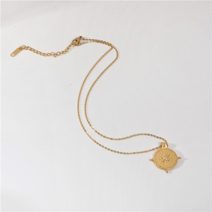 新款防水18k镀金星星太阳吊坠时尚不锈钢项链女性饰品 - Product Image 3