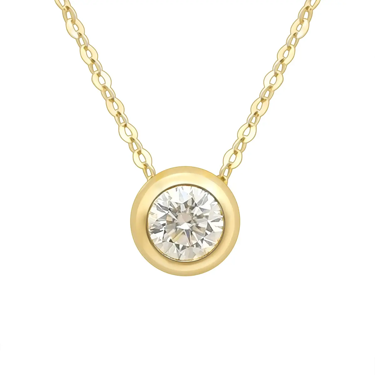 18 18k Real Gold With MoissaniteペンダントNecklace Clover Jewelry 18K Yellow Gold Classic Jewelry Necklace Women Wholesale