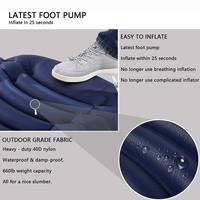 KINGGEAR Matelas de couchage compact pour camping Matelas pneumatique ultraléger Tapis de couchage gonflable ultraléger avec pompe à pied intégrée