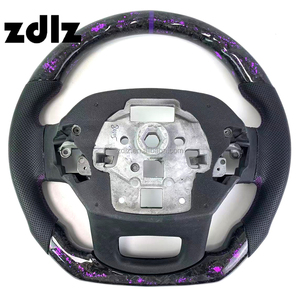 Volant en fibre de carbone forgé en poudre violette en cuir perforé personnalisé pour Ford <span class=keywords><strong>Raptor</strong></span> F150 2019 - Product Image 6