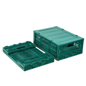 Kitchen Utensil Collapsible Plastic Pallet Box With Lid Warehouse Bin Container Logistic Crates