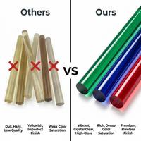 Barre en acrylique transparente effet diamant, résistante aux UV et à la chaleur, en PMMA, pour présentoirs d'exposition, éclairage et décoration, couleurs personnalisées disponibles