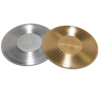 Promotion : Disques décoratifs LP 7, 10 et 12 pouces, couleur or ou argent, pour décoration, pressage de vinyle PVC.