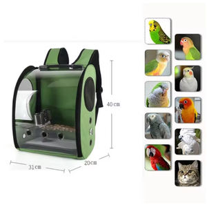 Perroquet sac à dos cage à oiseaux maison perroquet transporteur avec <span class=keywords><strong>perche</strong></span> mangeoires oiseau grand espace respirant Portable sac de voyage Transparent - Product Image 5