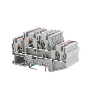 China Brand CHIKU Top Push-in Spring Terminal Block RPVTT 4-PV DIN Rail Connector Terminal Block