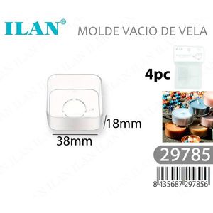 Stampo per candele ILAN da 38 mm, stampo quadrato sottovuoto per la creazione di candele, set da 4 pezzi - Product Image 3