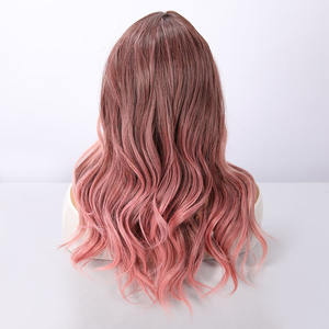 2025 parrucca anteriore in pizzo sintetico rosa sfumato da donna più venduto in fibra ad alta temperatura Micro-Volume coda SM9658 - Product Image 2