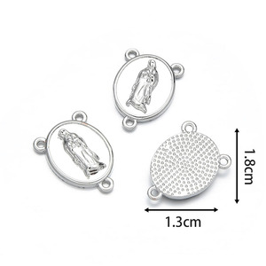 Colgante Religioso Redondo JS2068 de la Virgen de Guadalupe con Retrato Detallado de José Gregorio Hernández para la Fabricación de Joyería y Collares - Product Image 3