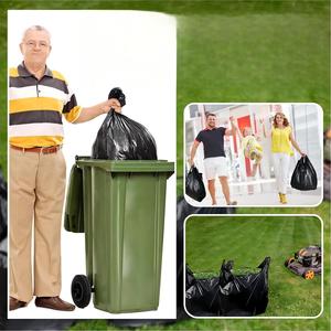 ถุงหูหิ้ว Huamaohengchun 400 ใบ พร้อมหูจับ ถุงพลาสติกใสแบบเสื้อยืดสำหรับใส่ของชำ หนาและทนทาน (25" x 15" สีดำ) - Product Image 6