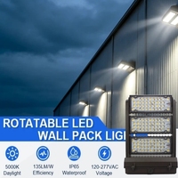 Lampes d'extérieur étanches IP65, certificat ETL, 80W150W, lampe murale rotative pour porche, allée, paysage, éclairage mural LED