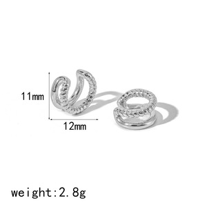 C Shaped <b>Titanium</b> Steel Earrings Gold Silver Color Geometric <b>Stud</b> Earrings For Women Fashion Jewelry - Product Image 4