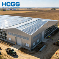 Bâtiment d'élevage avicole en structure métallique préfabriquée galvanisée à chaud, entrepôt de stockage à poutres en H, construction agricole facile à assembler