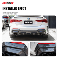 Diffuseur arrière en fibre de carbone véritable style SQ pour BMW Série 4 G22 G23 Coupé Cabriolet 2021+ Kit carrosserie pare-chocs arrière