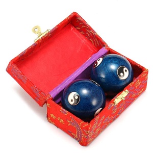 Bola <span class=keywords><strong>Baoding</strong></span> Biru Kesehatan China, Bola Pemijat Terapi Penghilang Stress Latihan Harian, Bola Fitness Kekuatan Tangan - Product Image 4