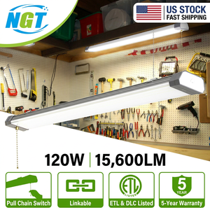 <b>LED</b> Shop <b>Light</b> 100W 120W 1.1m 5000K Daylight with Plug,Linkable <b>Led</b> Garage Ceiling <b>Lights</b>, Workshop,Hanging or Surface Mount - Product Image 1