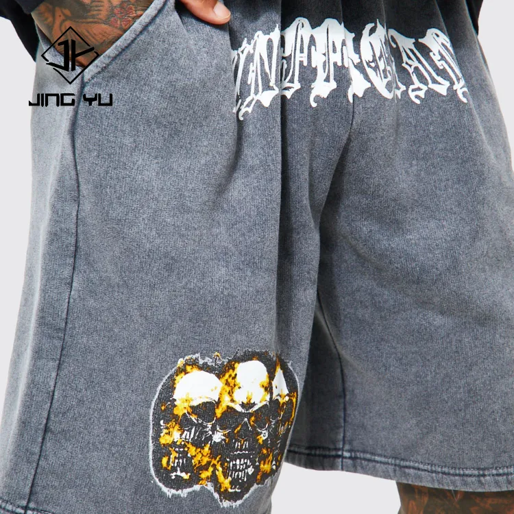 Casual Fashion Man Clothing High Quality Sweat Custom Logo Oversized Acid Wash Men's Shorts