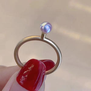 Base para Anillo de Plata S925, Accesorios para Perlas DIY, Cuentas Redondas de 8-11 mm, 10404-Negro, Base para Joyería de Plata - Product Image 1