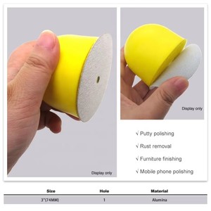 <span class=keywords><strong>Disque</strong></span> <span class=keywords><strong>abrasif</strong></span> blanc crochet et boucle de 3 pouces 74mm avec trou central Papier <span class=keywords><strong>abrasif</strong></span> <span class=keywords><strong>pour</strong></span> le meulage de surface de la pierre en <span class=keywords><strong>bois</strong></span> de voiture - Product Image 3