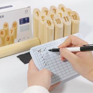 YUCI enfants en bois extérieur finlandais Collision éducatif tante Sally jouets d'apprentissage pour enfants adultes jardin KUBB jeu Bowling - Product Image 4