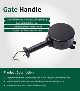 Poignée de <span class=keywords><strong>portail</strong></span> de clôture électrique noire, résistante aux UV, grande housse de protection, utilisation sécurisée, ruban extensible, adapté pour la ferme en plein air - Product Image 4