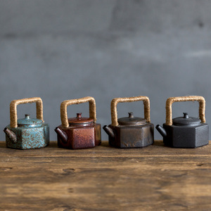 Jieni — théière à anse en grès antique, style japonais, traditionnel en <span class=keywords><strong>porcelaine</strong></span>, service à thé kung fu, théière faite à la main - Product Image 4