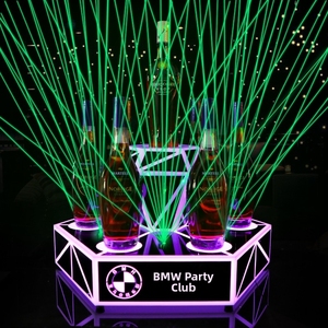 Hexagonal Laser <b>Light</b> Wine Presenter | 5-Bottle Diamond Luminous Stand for VIP Bottle Service - Product Image 3