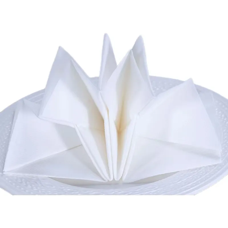 Wedding Napkins Pre Fold Star White Customized Design Dinner Napkins Paper Serviettes