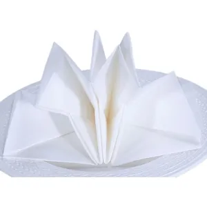 مناديل العرس مناديل عشاء بيضاء تصميم نجوم مطوية مسبقآ مناديل ورقية محلاة