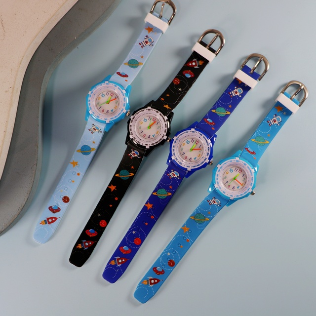 Children's Quartz Watch with Cartoon Space Pattern & Soft Silicone Strap - for Wholesalers