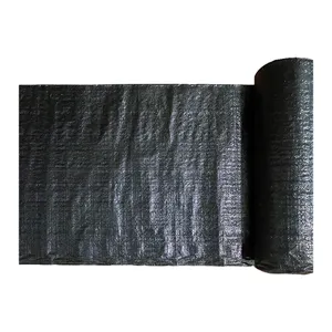 Black Plastic Mulch Landscape Fabric Agricultural Agriculture Woven Weed Control Mat Mats