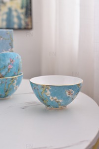 New Chinese Style Ceramic Dinnerware <b>Set</b> With Blue Floral Patter 52pcs <b>Serving</b> <b>Dish</b> Handpainted Dishwasher Safe - Product Image 4