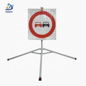 İngiltere yüksek görünürlük geri dönüşümlü hiçbir geçen PVC geçici trafik işareti çift taraflı - Product Image 1