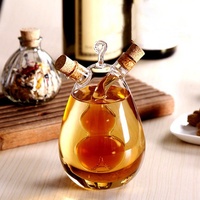 Fournitures créatives à double usage pour casseroles de cuisine en verre Sauce soja et bouteille d'huile/vinaigre scellée 2-en-1 Assaisonnement ménager