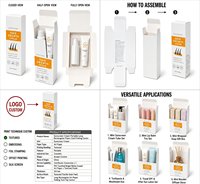 Boîte pliante en papier texturé blanc avec logo personnalisé pour l'emballage de sérum capillaire et de crème solaire, design recyclable, unité d'usine durable